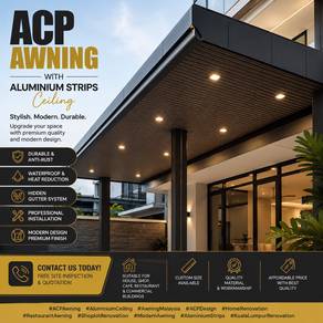 Acp Awning with Aluminium Strips Ceiling