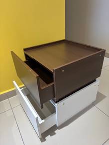 Minimalist Bedside Cabinet - Wood & White