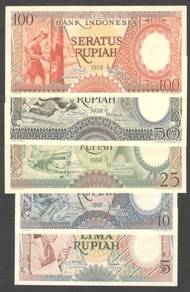 Indonesia Rupiah set of 5 - year 1958