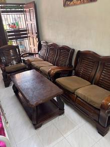 sofa kayu set ( Solid Wood ) Nego