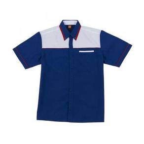 Baju Korporat Uniform F1 Male F13808 Royal Blue/Wh