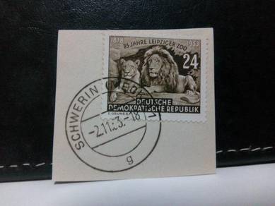 1953 Germany Stamp, Lions, Zoo