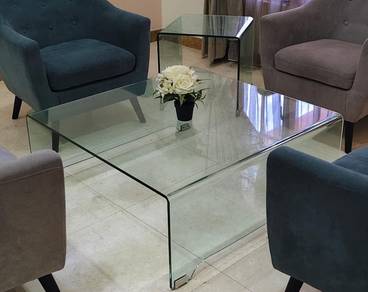 Modern Bent Glass Coffee Table