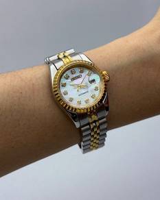 Custom Seiko Mod 26mm 2-Tone White Pearl Gold