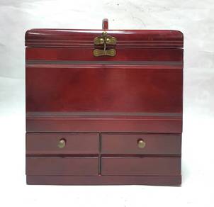 Vintage Japan Wooden Case Wooden Cosmetic Box With