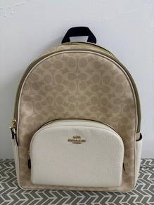 Coach large court backpack signature sand chalk