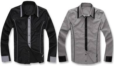 BLACK FORMAL WORK SHiRT KEMEJA HITAM FREE POSTAGE