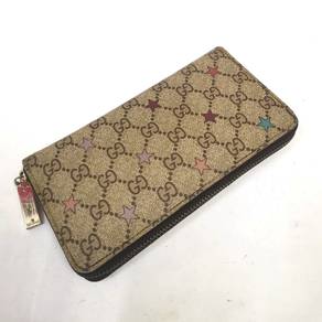 Gucci Long Wallet Round Zipper Star GG Supreme
