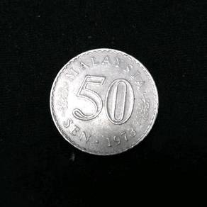 MALAYSIA 50sen coin 1973 SEMI KEY DATE ERROR DIE R