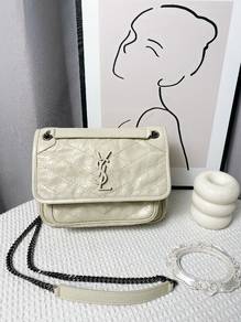 Saint Laurent Niki Baby in White Vintage Leather