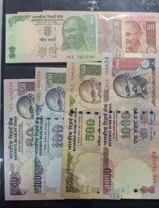 India Rupee Currency Bank Notes 