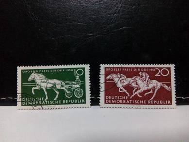 1958 Germany Stamps, Horse Racing