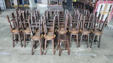 YE87A Kerusi Bangku Kayu Bulat Round Wooden Stool