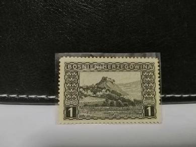 1906 Bosnia Herzegovina Stamp Doboj Fortress Scene