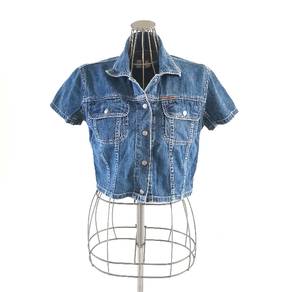 Calvin Klein Blue Denim Cropped Top