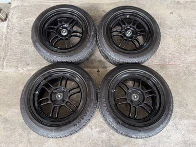Rim enkei rpf1 15 inch tayar 98% tahun 2025