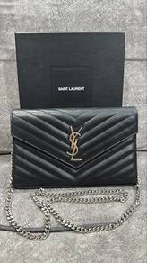Authentic YSL Saint Laurent Cassandre WOC Bag SHW