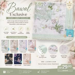 Tudung Bawal Cotton Bercorak 