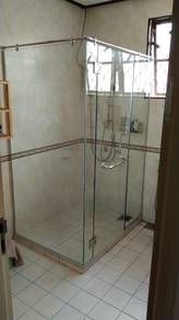 SHOWER SCREEN GLASS kaca mandian kering bilik air.