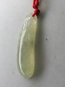 Icy Ice Burma Jadeite Jade Eggplant Pendant
