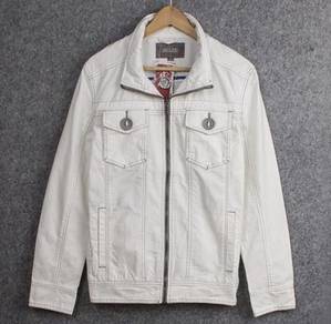 0399 Stylish Zipper Grey Jeans Coat Denim Jacket
