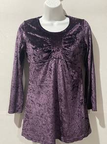 Baju blouse velvet Wrap Flare Blouse by fyi