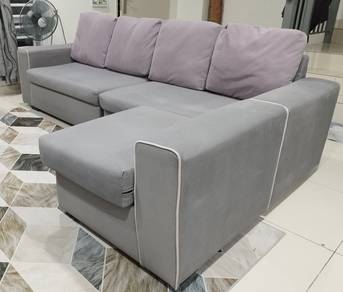 Sofa L Shape 4 Seater + Stool (Good Condition)