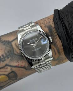 Custom Seiko Mod 36mm Grey Sterile Datejust