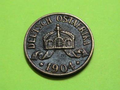 German east africa half heller 1904