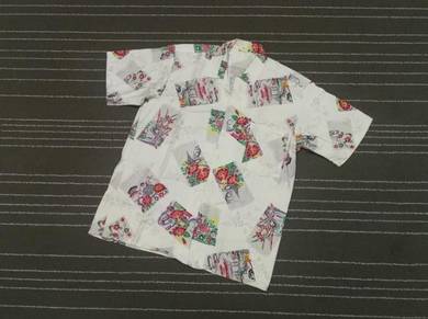 Kemeja hawaii wagara japan putih saiz xl