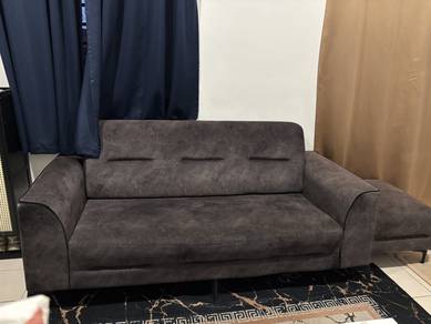Dark Grey Sofa 3 Seaters & stool