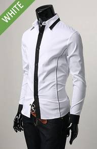 B0588 BLACK LONG SLEEVE SHiRTS KEMEJA HITAM FORMAL