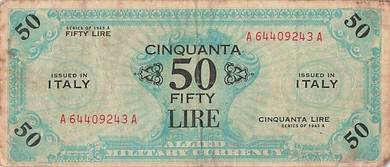 Italy 50 Lire 1943 - Pm20a avf