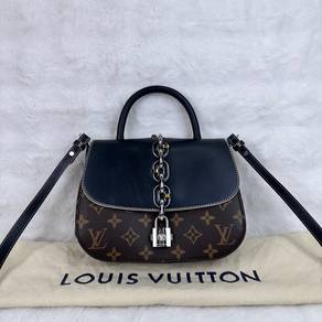 LV Chain It PM Brown Monogram & Black Calfskin