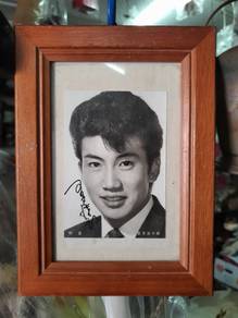 里见浩太郎 簽名照片木相框 Satomi Kotaro signed photo