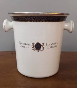 Vintage Istanbul express enamel ice bucket