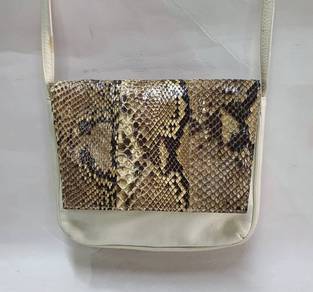 Snakeskin All Leather Crossbody Bag

