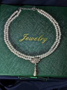 Vintage Double-Layer Pearl Jewelry Set
