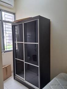 Bed frame, mattress  and wardrobe