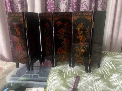 Vintage Small Japanese Lacquest Wood Screen Table