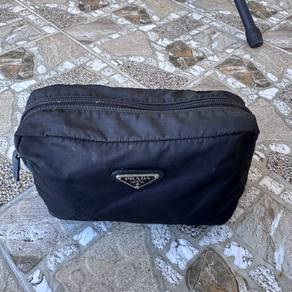 PRADA Nylon Black Unisex Cosmetic Pouch