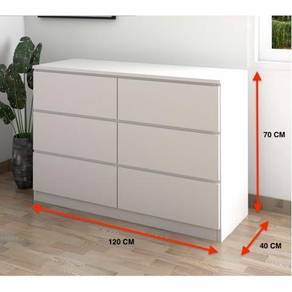 AISHA 6 Drawer Chest White Color 6 layer chest
