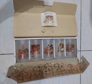 Rare Vintage 1985 Foxwood Tales Frosted Glass Tumb