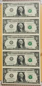 1 USD 2013 uncut 5 in 1 UNC real currency