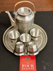 Vtg. Royal Selangor Pewter Tea Set - Four Seasons