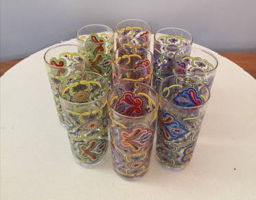 Reims France vintage glass tumbler 9