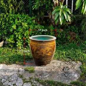Antique Ceramic Pots with Dragon Motif
