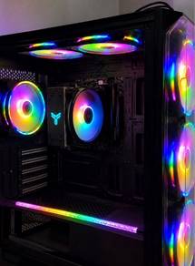 Case pc,1 rgb bar,1 cooler fan,6 fan