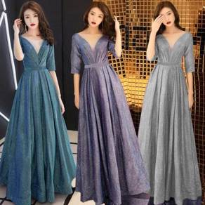 Blue purple long sleeve prom dress RBBD0105