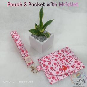 Handmade Pouch 2 Pocket with Wristlet(P2A)